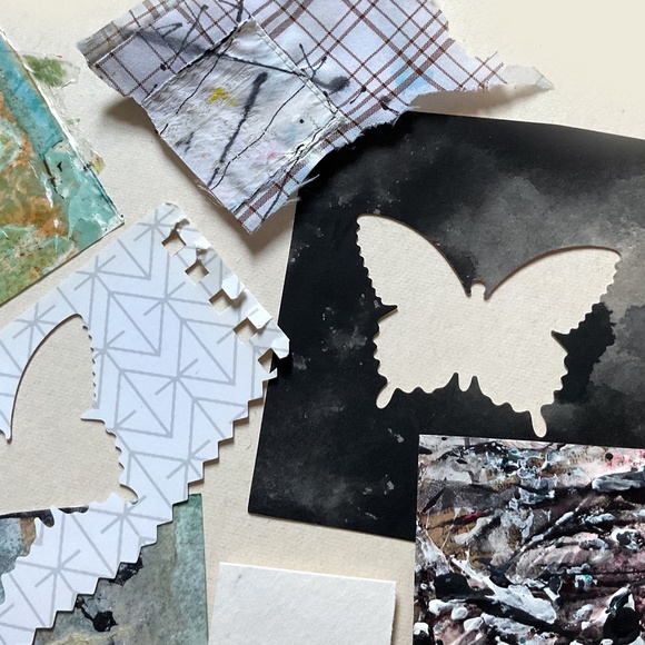 Junk Journal Pack 15+ Hand painted Pieces, Great for scrapbooking, collage - Picture 5 of 9